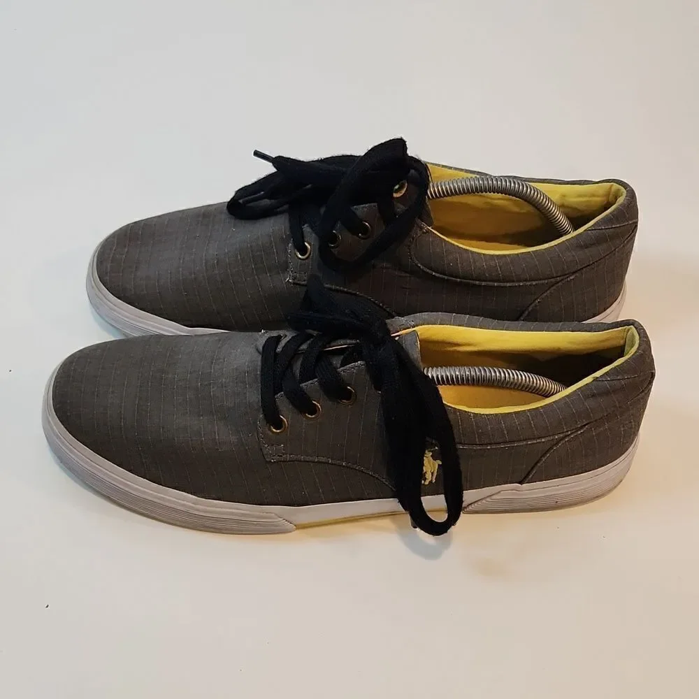 Ralph Lauren Polo Felton Sneakers Shoes Men’s Sz 12D Gray Low Top Lace Up NICE!